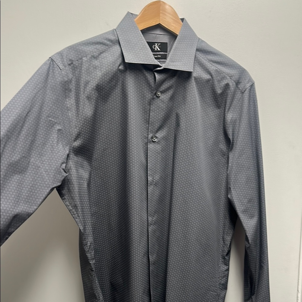 Calvin Klein Gray Dress Shirt Classic Tailored